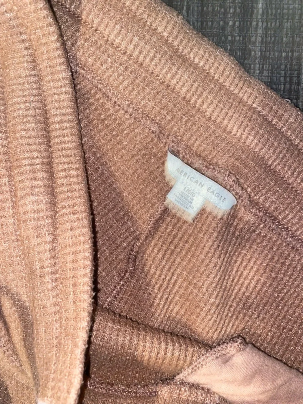 American Eagle Brown Knit Flared Sweatpants - Picture 4 of 9
